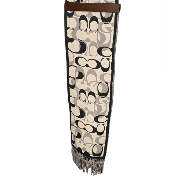 Coach Monogram Black and Cream Scarf - Picture 1 of 6